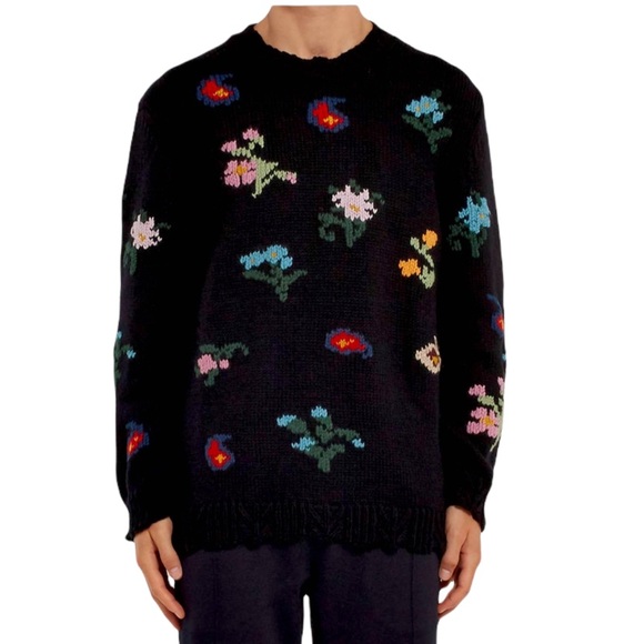 Gucci Garden Floral Intarsia Sweater with Parrot L - Picture 15 of 17